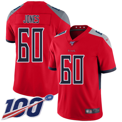Tennessee Titans Limited Red Men Ben Jones Jersey NFL Football #60 100th Season Inverted Legend->youth nfl jersey->Youth Jersey